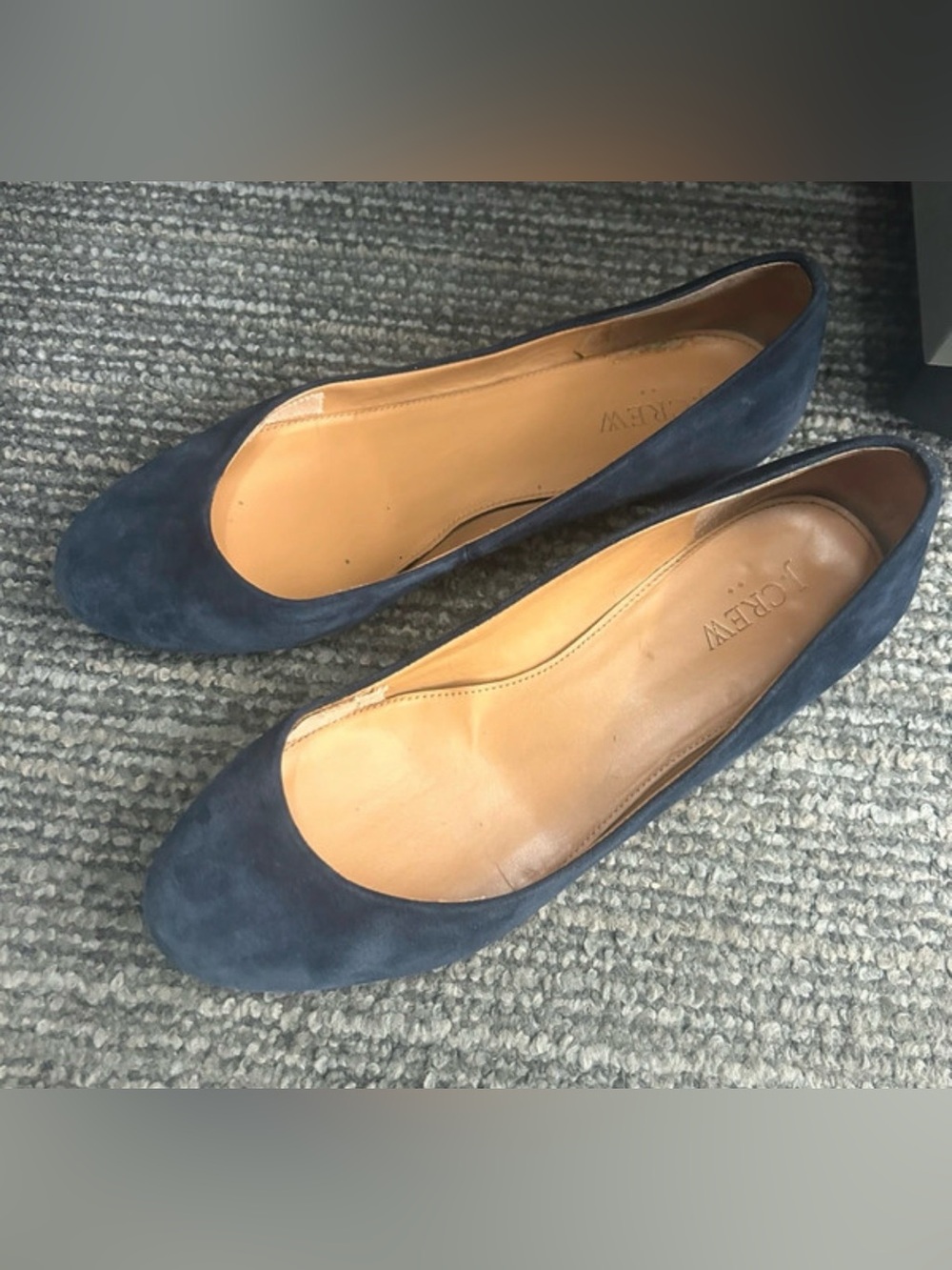 J. Crew Navy Suede Ballet Shoes